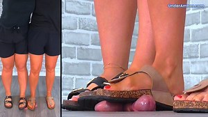 Goddess Amber & Miss Lucy - Stomping Your Cock & Balls In Our Dusty Old Birkenstocks - 198 Cock Split Cam - Trample Trampling CBT Ballbusting Crushing Crush Sandals Slides Feet Foot