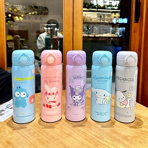 500ml Taza Térmica My Melody Taza Térmica Kuromi Mango Oculto 316 Taza Térmica de Acero Inoxidable Botella de Agua Taza de Café