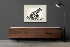 Snow Leopard Sketch Print - Vintage Wildlife Art (digital Download) - Etsy UK