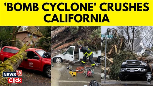 Bomb cyclone with atmospheric river blasts Oregon, Northern California and Washington Source: Reuters #BombCyclone #Cyclone #California | News18