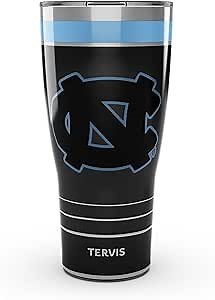 Tervis Traveler North Carolina Tar Heels - Night Game Triple Insulated Tumbler Travel Cup Keeps Drinks Cold & Hot, 30oz, Stainless Steel