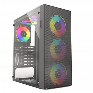 [Hot Item] Caja de torre para computadora, caja de PC para juegos con ventiladores RGB