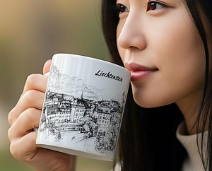 Liechtenstein Coffee Travel Mug – Black & White Landmark Sketch Design - Starbucks Inspired - Etsy