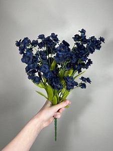 Dark Blue Flowers Ruffle Bush Navy Blue Flowers Home Decor DIY Wedding Wild Flower Blue Navy Artifical Flower Faux Dark Blue - Etsy UK