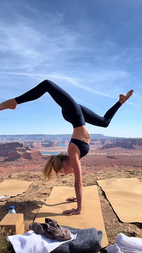 Helicopter to Yoga Class at Tower Butte #yoga