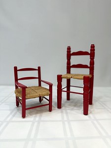 Pair of Miniature Rustic Wooden Chairs With Woven Jute Seats – Folk Style Decorative Accent - Etsy Canada