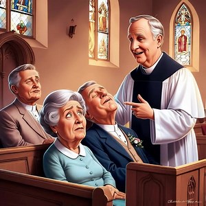 Un jour, Mme Jones alla parler au ministre de l'église locale. « Mon révérend, dit-elle, j'ai un problème. Mon mari ne cesse de s'endormir pendant vos sermons. C'est très embarrassant. Que devrais-je faire ? » Le ministre réfléchit un instant et dit : « J'ai une idée. Prenez cette épingle à chapeau avec vous. Je surveillerai quand M. Jones somnolera et je vous ferai un signe. Quand je le ferai, vous lui donnerez un petit coup dans la jambe. » Le dimanche suivant, Mme Jones apporta l'épingle à ch