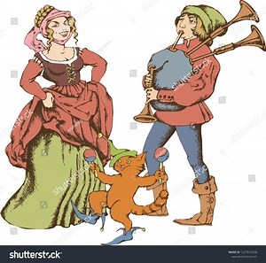 Medieval Juggler Pretty Girl Engraved Style Stock Vector (Royalty Free) 1227814258 | Shutterstock