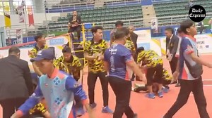 2.3K views · 66 reactions | Congratulations to the very first gold medal in history of Sukma on the Men's Takraw Soccer (Doubles) category | Daily Express Malaysia | Facebook