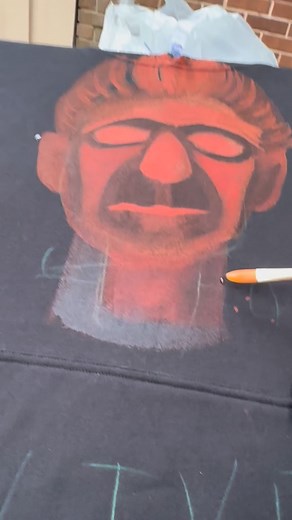 Painting #frankenstein with bleach and ink 🖊️ 🖤🎄 🩸 #giftideas #spookyseason #sweaterweather #holidays #portraitlainting #bolts #stiches #cheekbones #bleachpainting #wearableart #moster #portrait | Audrey Winter