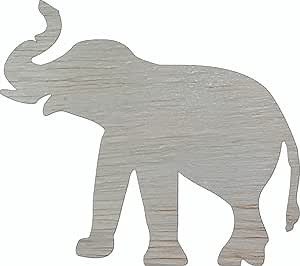 Elephant Wooden Animal Craft 6" Shape, Unfinished Wood Wall Cutout