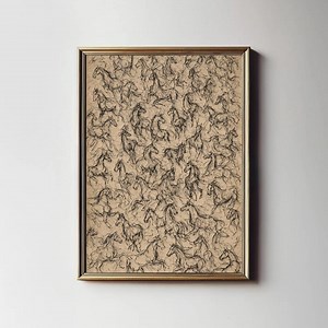 Horse Gesture Drawing Printable Wall Art, Vintage Sketchbook Study, Neutral Aged Paper, Equestrian Decor - Etsy Canada