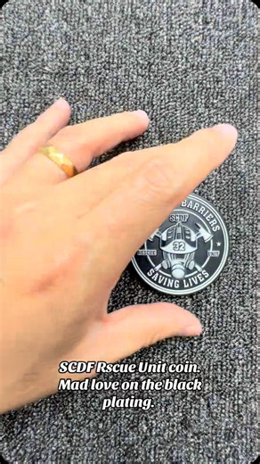 SCDF Rscue Unit coin. Mad love on the black plating. #saf #singaporearmy #rsaf #singaporenavy #singaporeairforce #spf #singaporepoliceforce #army #gurkha #scdf #paramedics #specialforces #militarylife #hometeam #commandos #recon #guards #rsn #fyp | Lt.Gremlin Military Plaques