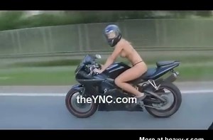Naked Chick Riding Motorcylce