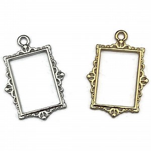 Rectangle Open Back Bezel: Gold or Silver Resin Pendant Frame - Etsy