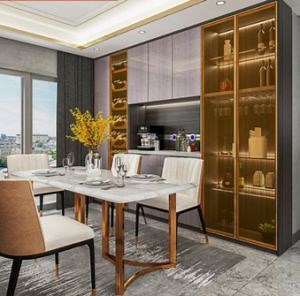 [Hot Item] European Light Luxury Food Side Cabinet Partition Wine Cabinet Expandable Wardrobe Shelf