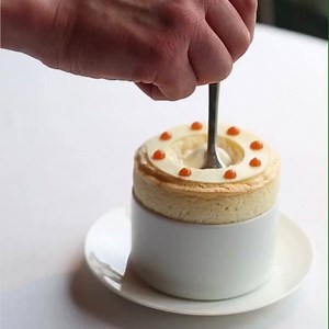 Introducing Petrus’ newest dessert.... blood orange, white chocolate and rooibos tea soufflé | Gordon Ramsay