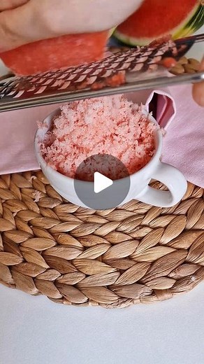 Emma Fontanella on Instagram: "1 Ingredient Watermelon Shave Ice 🍉 I love shave ice and this is the easiest way to make it! Use a microplane grater for best results! 🍉🍉🍉"
