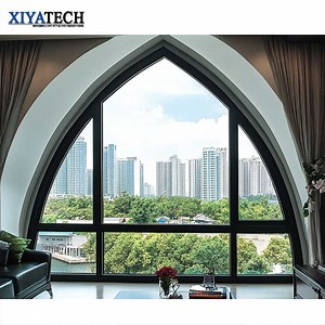 [Hot Item] Modern Tempered Glass Fixed Horizontal Design Soundproof Kitchen Arch Big Picture Windows