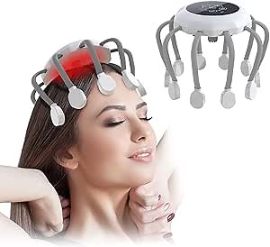 iKeener Electric Scalp Massager with 5 Modes, Head Massager Scalp Stress Relaxation, Cordless Head-Scratcher with Red Light for Relaxing Stress, Relieving Headaches and Migraines