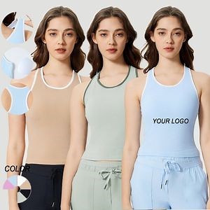 [Hot Item] Yoga Racerback Tank Top Women Padded Sports Bra Fitness Workout Running Shirts