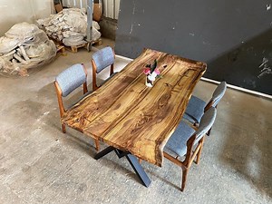 Custom Hackberry Wooden Natural Live Edge Dining Table/ Coffee Table/ Farmhouse Table/ Rustic Wood Table/ Slab Table/ Dark Wood Solid Table - Etsy