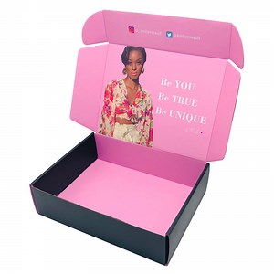 [Hot Item] Carton Corrugated Custom Logo Mailer Mail Subscription Cardboard Pink Shipping Box
