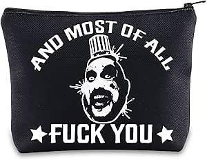 BWWKTOP Captain Spaulding Cosmetic Makeup Bag Horror Movie Inspired Gifts And Most Of All Fu*k You Zipper Pouch Bag For Movie Fans (And Most)