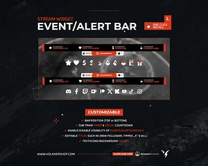 Label Bar Twitch Widget | Stream Alerts | Event Rotator | Customizable | Tips/sub/cheers/followers | Streamelements - Etsy Canada