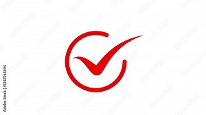 Vidéo Stock Check mark symbol. approved tick mark icon, Check mark icon animation , right mark icon hand drawn check mark animation on a white background Check mark brush paint style symbol animation