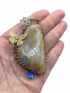 Handcrafted Virginia Blue Quartz Pendant | Sterling Silver Dragonfly Necklace - Etsy