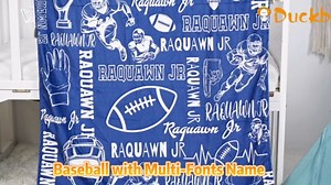 Personalized Football Blanket - Custom Names Soft Plush Flannel Blanket with Double Layer Dotted Backing for Baby Kid Teen Boys Girls Gifts Green