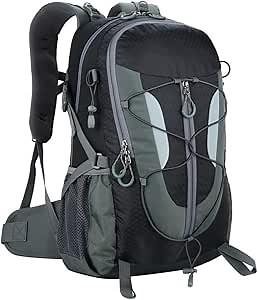 Compact 30L Hiking Backpack - Lightweight, Nice Pull Loop, Ideal for Men/Women, Outdoor Camping, Backpacking - X-Shaped Drawstring Design, Black