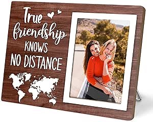 Best Friend Picture Photo Frame, Friends Gifts Picture Frame,Long Distance Friendship Gifts, Farewell Gift Graduation Birthday Christmas Gift for Friend, 4x6Inch Photo