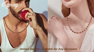 Copper Necklace for Men Women - Magnetic Necklace 99% Solid Pure Copper Ring Set Ultra Strength Magnets - with Adjustable Sizing Tool and Present Box