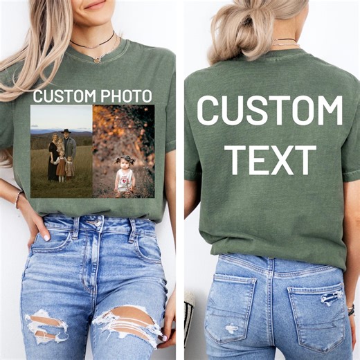 Custom T-shirt, Adult Custom Photo Shirt, Personalized Pictures Tee, Custom Office Photo Outfit, Custom Image Apparel, Family Picture Top - Etsy