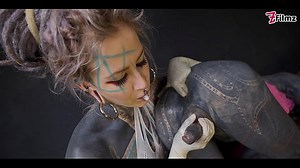 TRANNY ANAL stretching by TATTOOED dominatrix - ASS fisting FEMDOM couple (goth, punk, alt porn) ZF163