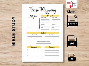 Bible Verse Mapping Printable | Bible Study Guide | Devotional Journal | A5, A4 & Letter Page | - Etsy Australia