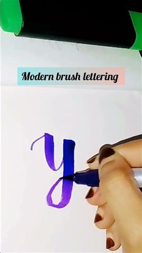 brush lettering...🖌️ letter 'y' tutorial for beginners #calligraphy #handwriting #calligrphylearning
