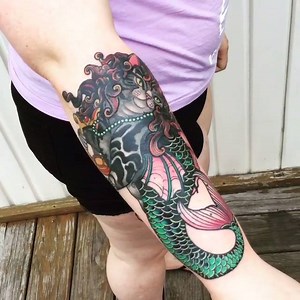 Adorable little kitty mermaid by @shishmania #tattoodo | Tattoodo