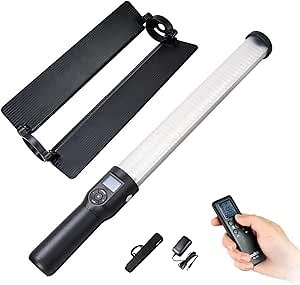 Godox LC500 Handheld LED Video Light, Rechargeable Led Video Light Wand Dimmable LED Light Stick, Professional Photo LED Stick 3300K-5600K with Built-in Battery