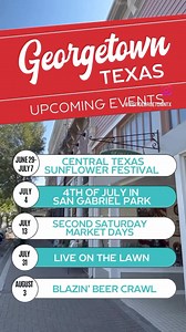 2.7K views · 18 reactions | ✨Happy Summer Solstice! ☀️ We have a lot of exciting events happening this summer in Georgetown!️ Share, Save, and enjoy the fun.  #GeorgetownTX | Visit Georgetown, Texas | Facebook