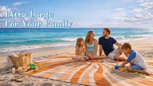 AlphaBeing Beach Blanket Waterproof Sandproof, Extra Large Beach Mat for 1–8 Adults, Oversized Picnic Blanket with 4 Stakes & Storage Bag, Essential Beach Gear for Travel