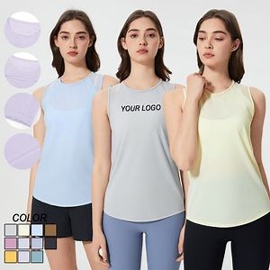 [Hot Item] Women Sleeveless Loose-Fit Athletic Workout Tank Top Sports Gym Yoga Workout Top