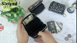 RFID Credit Card Holder Monkey Banana Leather With Zipper Card Case Wallet for Women Girls