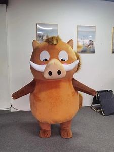 [Hot Item] Creative Design Cartoon Brown Pig Mascot Adult Inflatable Costume