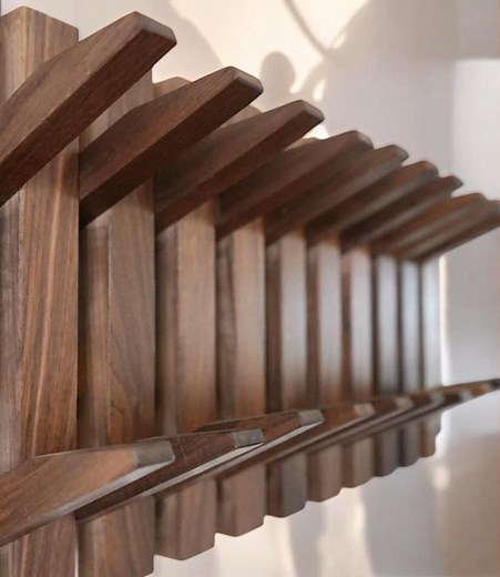 Walnut Wood Piano Key Coat Rack - Wall Mounted Entryway Organizer - Etsy