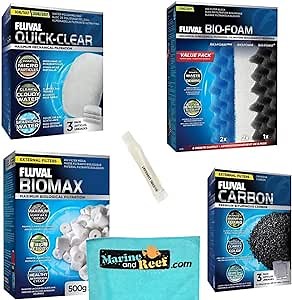 Inland Seas Fluval 206/207 Canister Filter Semi Annual Maintenance Kit Bundle (6 Items)