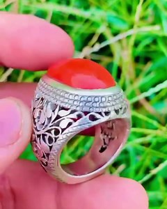 Natural beautiful Marjan ring available stone weight 35 cts price 120000 contact 03105927225 | Crown Gems & Minerals