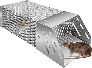 Humane Mouse Trap,Combined Automatic Continuous Rat Traps Cage, Extended Metal Rat Trap,Sensitive Pedal Trigger, Easy to Set Mice Catcher for Indoor and Outdoor